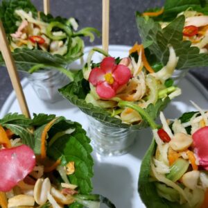 Display of Thai mango Salad Catering food